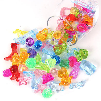 100Gram Bulk Pirate Treasure Gemstones Jewelry Crystals Birthday Party Favors for Kids Goodie Bags Vending Machine Toys