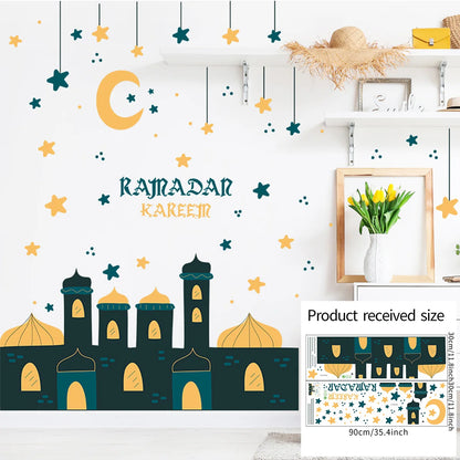 Eid Mubarak 2024 Wall Stickers Ramadan Decorations for Home Islamic Ramadan Kareem Muslim Party Decor Eid Mubarak Gifts Al Adha