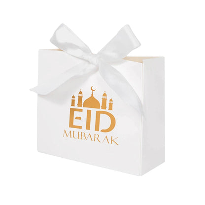 5/10Pcs Eid Mubarak Candy Gift Boxes Ramadan Kareem Cookie Snack Packaging Box Bag 2024 Muslim Islamic Party Decoration Supplies