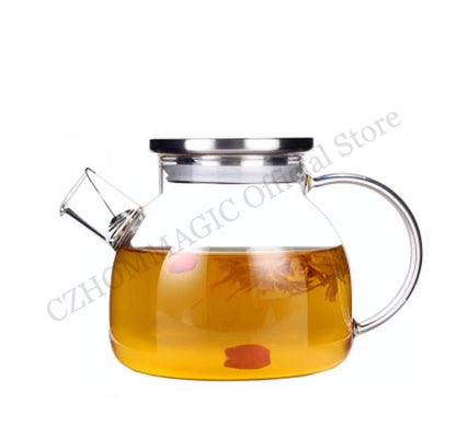Transparent Borosilicate Glass Teapot Water Jug Heat-Resistant Large Capacity Kung Fu Kettle Home Flower Tea Pot Bottle Decanter