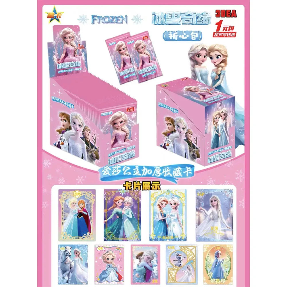 Xingka Series Frozen the Snow Queen Ledeno Kraljestvo Elsa Anna Princess Collect Rare Card Children's Toy Holiday Gifts Card Box