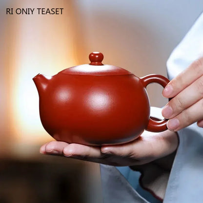 High-End Yixing Purple Clay Teapot Famous Handmade Ball Hole Filter Xishi Tea Pot Raw Ore Dahongpao Kettle Zisha Tea Set Gifts