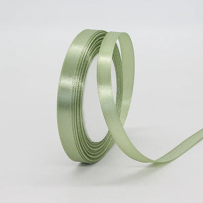 25yards/Roll Satin Ribbons Matcha Green 10/15/20/25/40/50mm for Wedding Christmas Home Decorate Handmade Gift  Wrapping Supplies