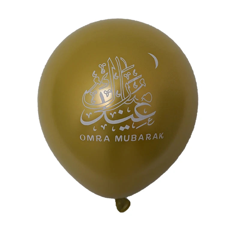 10pcs Eid Mubarak Metal Latex Balloon Ramadan Kareem Decoration Air Globos Ramadan Mubarak Muslim Islamic Festival Party Decor