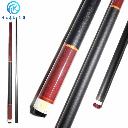 Carbon Fiber Pool Cue Stick Professional Black Technology Billiard Cue 11.8mm Tip 3/8x8 Joint Leather Grip Wood Print Butt
