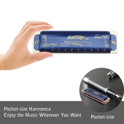 East Top Harmonica Professional Diatonic Blues Harmonica Mouth Organ  for Player,Beginner,Birthday Gift