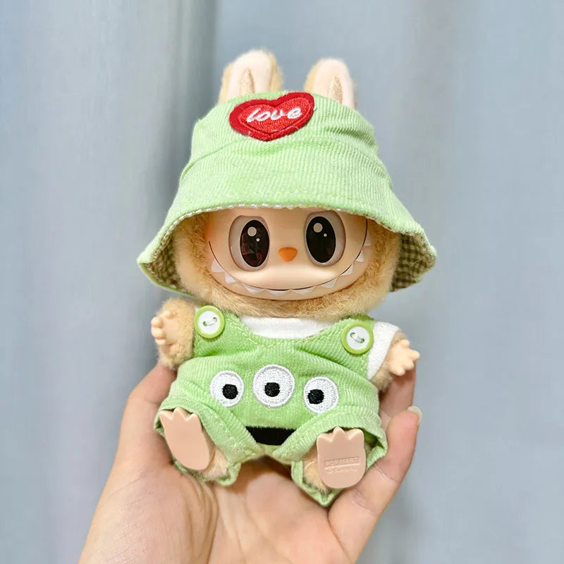 17cm Mini Plush Doll'S Clothes Outfit Accessories for Korea Kpop Exo Labubu I II Idol Dolls Sit Party Overalls Clothing Gift