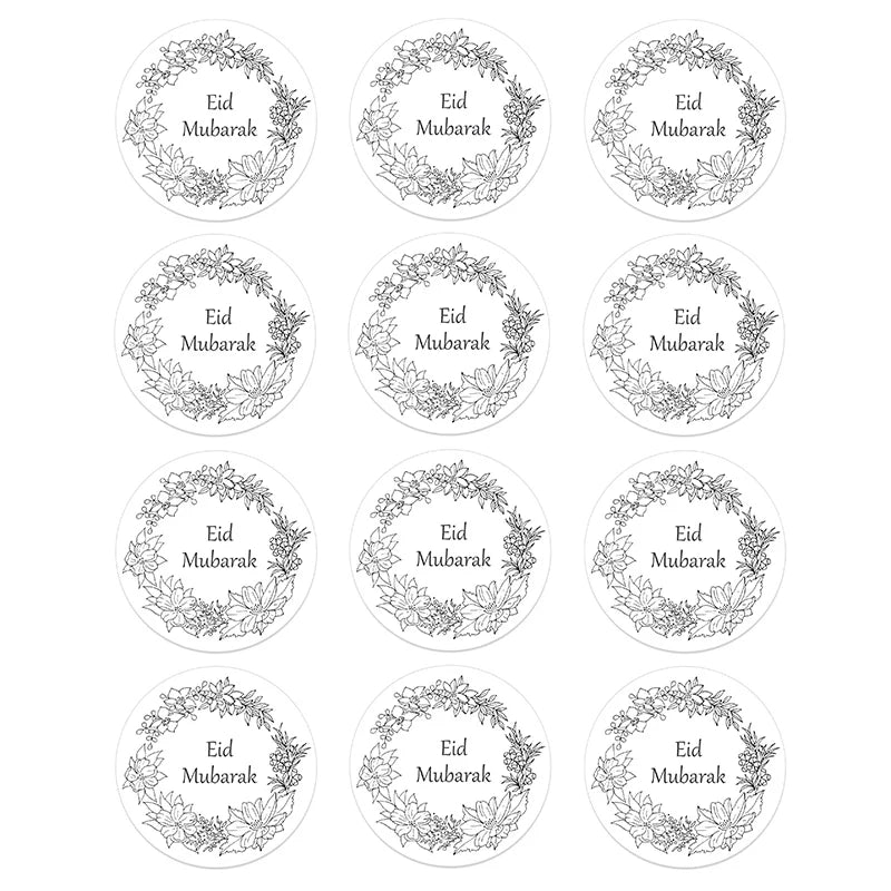 24/48pcs EID Mubarak Decor Stickers Ramadan Mubarak Decoration Islam Muslim Festival Favor Gifts Labels HAJJ Ramadan Kareem