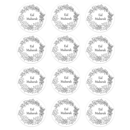 24/48pcs EID Mubarak Decor Stickers Ramadan Mubarak Decoration Islam Muslim Festival Favor Gifts Labels HAJJ Ramadan Kareem