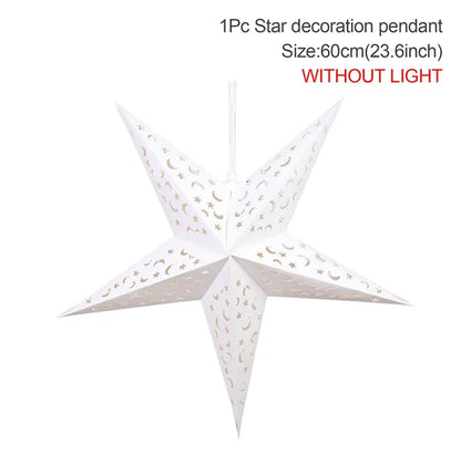 Eid Mubarak Hollow Out Star Hanging Pendant Christmas Ramadan Decor for Home Islam Muslim Party Mubarak Eid Al Adha Kareem