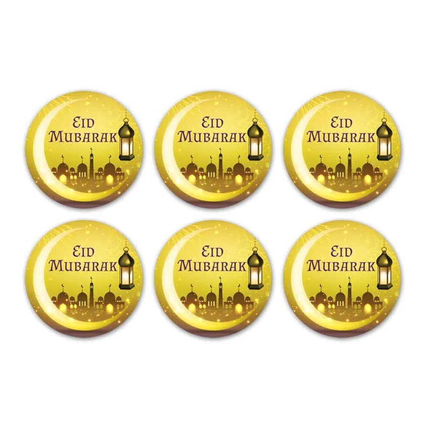 30/60pcs 4cm EID Mubarak Decorations Gift Label Stickers Islamic Muslim Eid Al-Fitr Ramadan Kareem Candy Bag Seal Party Supplies