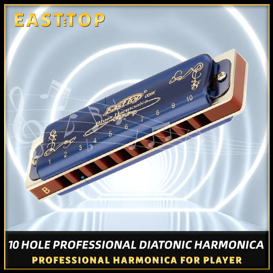East Top Harmonica Professional Diatonic Blues Harmonica Mouth Organ  for Player,Beginner,Birthday Gift