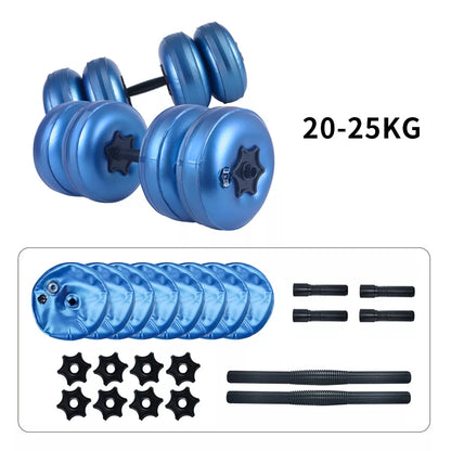 Deiris 1-25kg Water Filled Dumbbell, Portable Travel,Weights Adjustable, Home Gym, Arm Muscle Training Dumbbell Sets