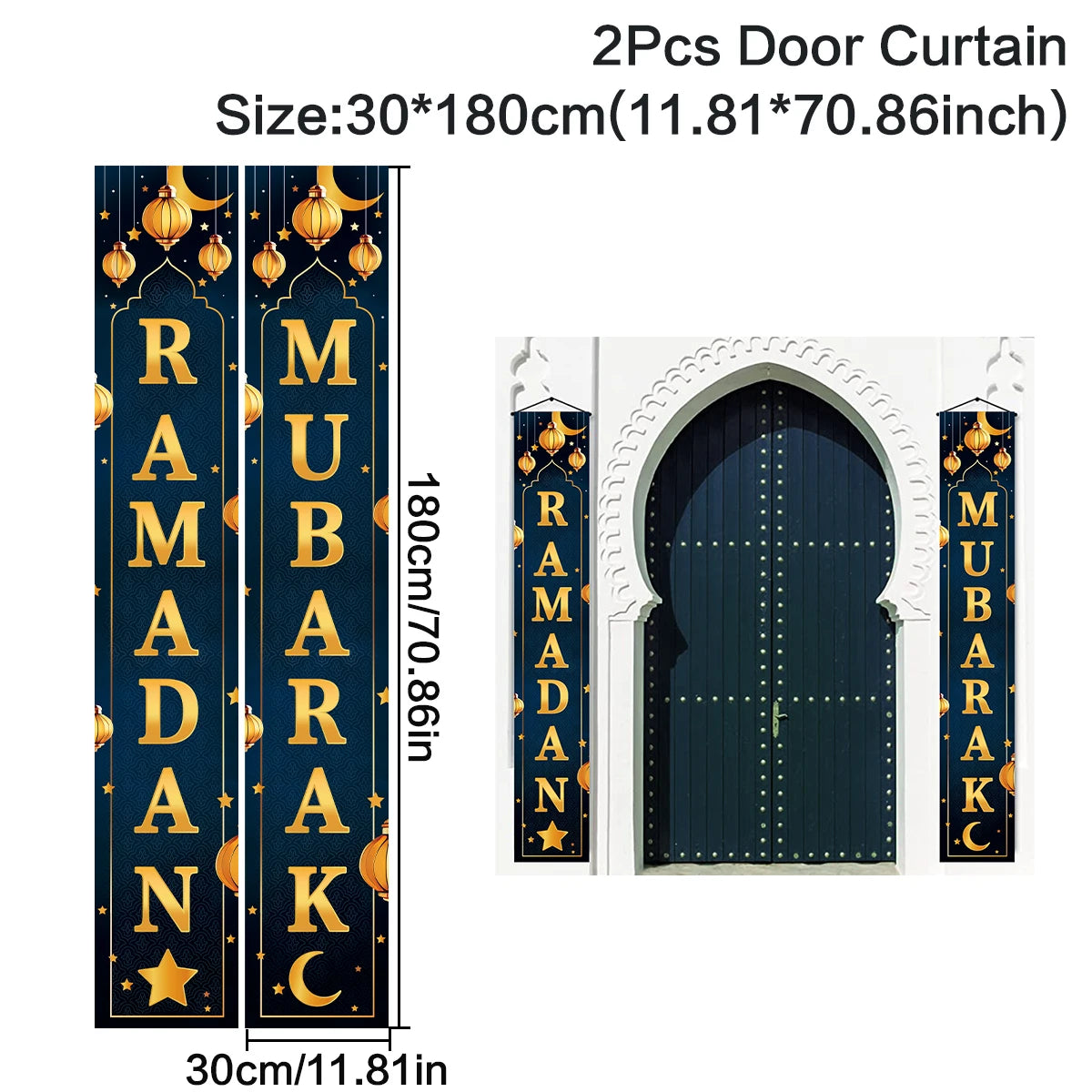 Eid Mubarak Door Banner Ramadan Decoration 2024 for Home Mubarak Ramadan Kareem Islamic Muslim Party Decor  Eid Al Adha Gifts