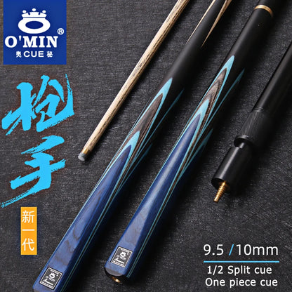 OMIN-Gunman the New Generation Billiard Stick  Ash Shaft Snooker Case Supplies 3/4 Split  Pool One Piece Cue Tip Size 10mm 9.5mm