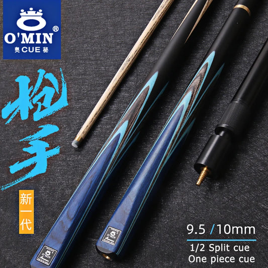 OMIN-Gunman the New Generation Billiard Stick  Ash Shaft Snooker Case Supplies 3/4 Split  Pool One Piece Cue Tip Size 10mm 9.5mm