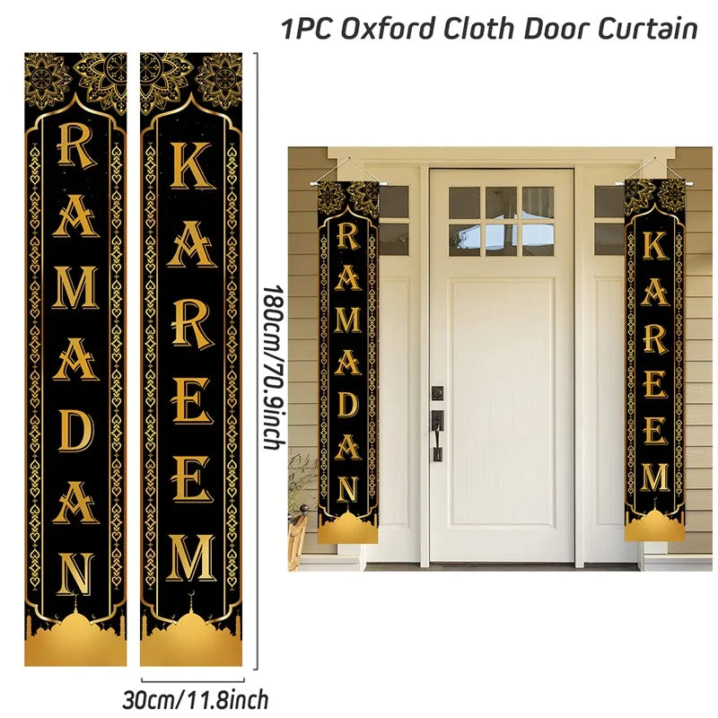 Eid Mubarak Door Banner Ramadan Decoration 2024 for Home Mubarak Ramadan Kareem Islamic Muslim Party Decor  Eid Al Adha Gifts
