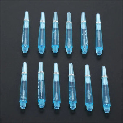 12pcs 45mm/35mm Plastic Darts Shafts 4.5mm Screw Thread Transparent Dart Stems With Stainless Steel O Ring for Steel & Soft Dart