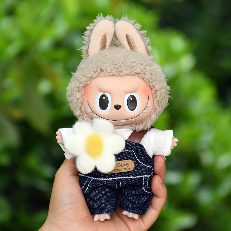 17cm Mini Plush Doll'S Clothes Outfit Accessories for Korea Kpop Exo Labubu Idol V1 V2 Black Dress Suit Clothing Gift
