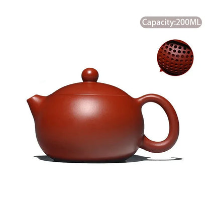 High-End Yixing Purple Clay Teapot Famous Handmade Ball Hole Filter Xishi Tea Pot Raw Ore Dahongpao Kettle Zisha Tea Set Gifts