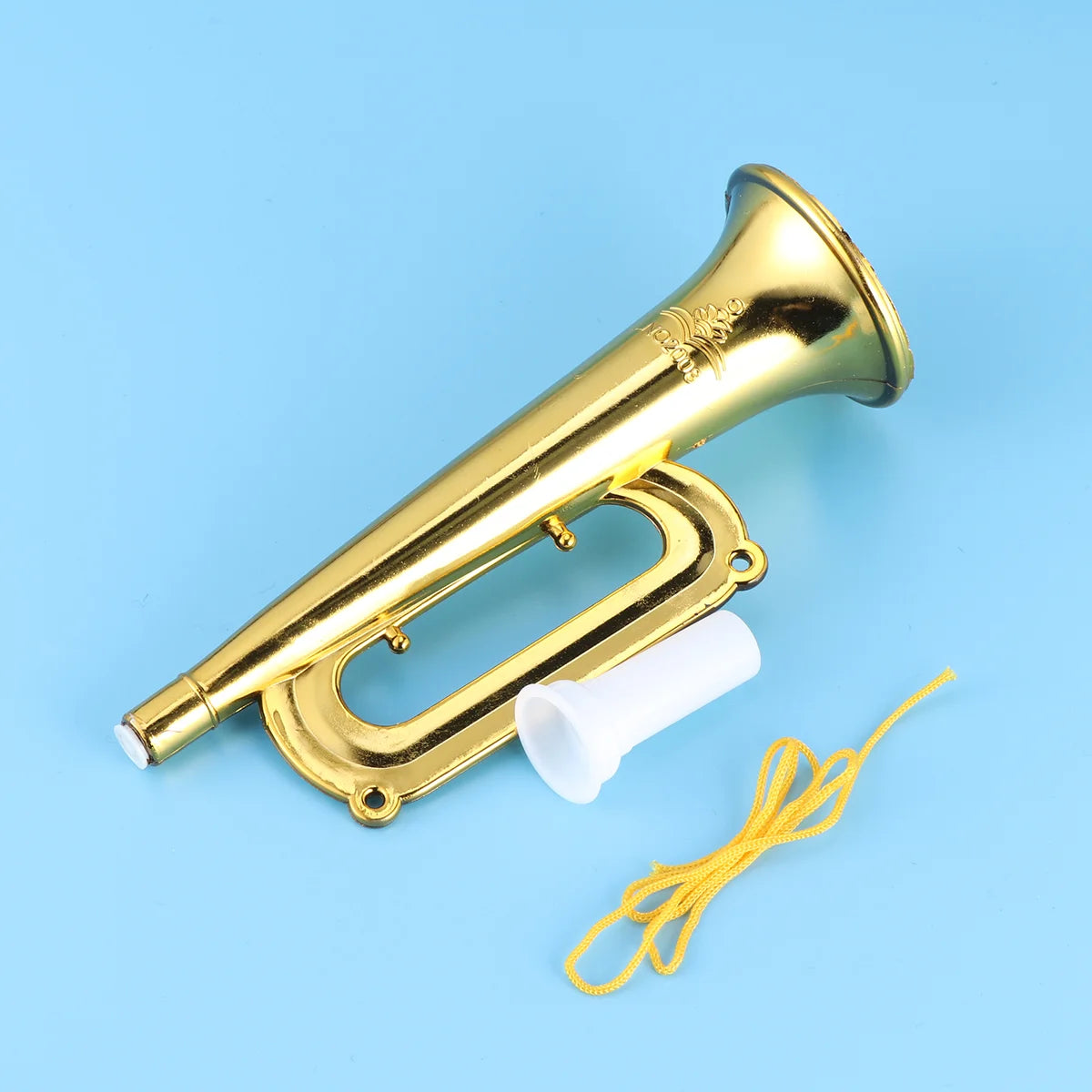 Golden Plastic Horn Trumpet for Kids - Fun Musical Instrument Toy and Cheering Prop for Parties and Sports Events