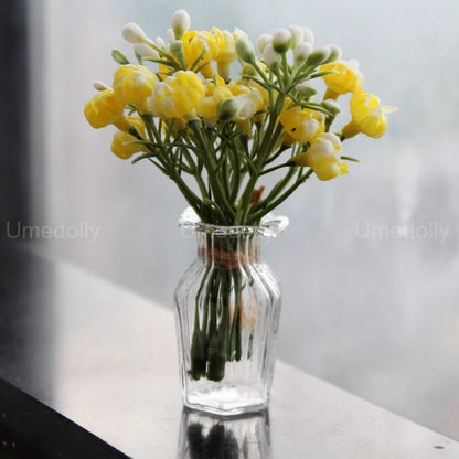 1/6 Scale Mini House Decoration Miniature Dollhouse Glass Flower Vase for Barbies Blyth Doll Accessories Toy