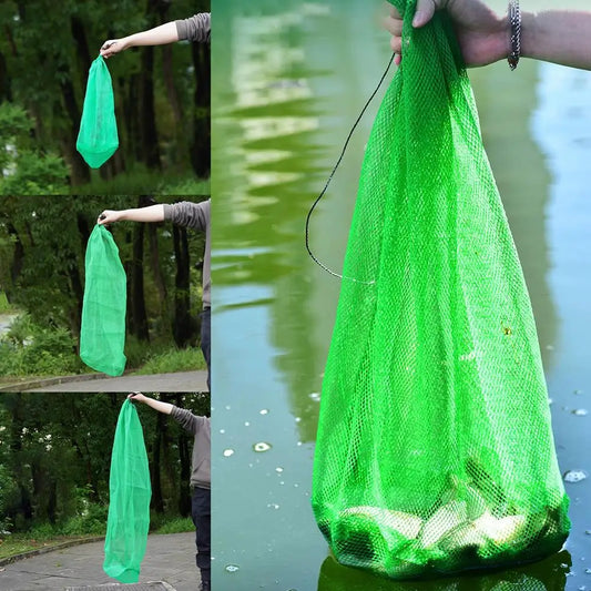 1PC Folding Fish Net Live Fish Net Bag Mesh Bag of Tools Net Mesh Guard Fish Fishing Storage Very Bag Bag I1Y4