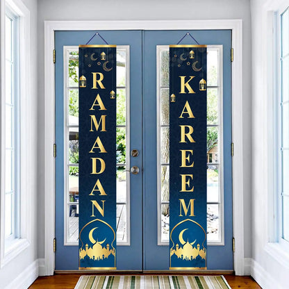 Eid Mubarak Door Banner Ramadan Decoration 2024 for Home Mubarak Ramadan Kareem Islamic Muslim Party Decor  Eid Al Adha Gifts