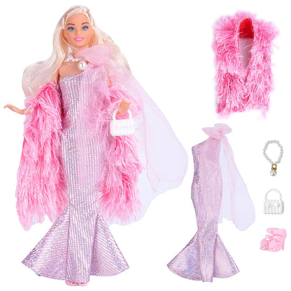 NK Pop Doll Clothes Mermaid Dress Fishtail Skirt Clothing  for Barbie Clothes Doll Accessories Toy Gift JJ