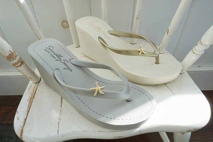 Gold Starfish - Women's High Wedge Matte