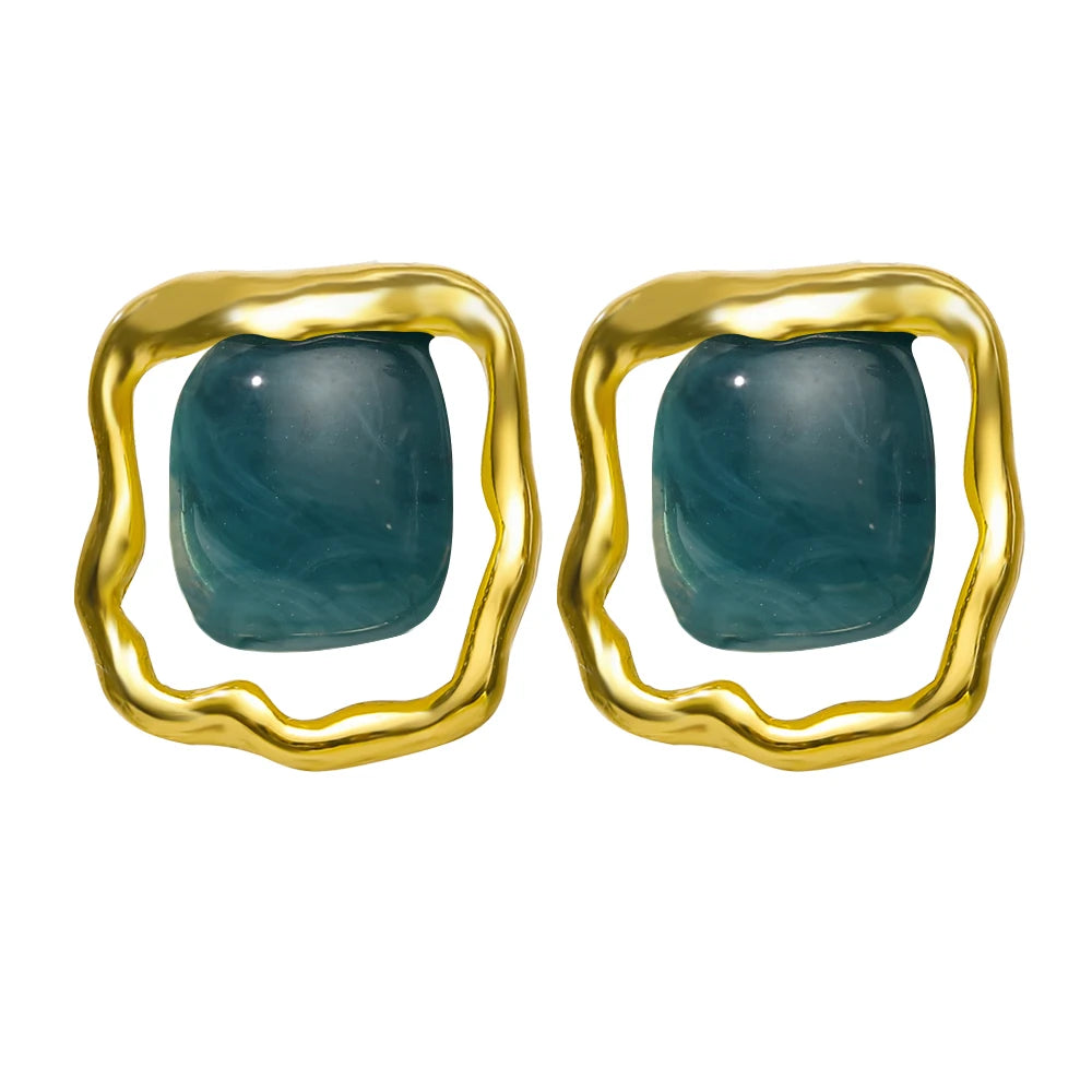 17KM New Vintage Earrings 2022 Geometric Shell Earrings for Women Girl BOHO Resin Drop Earrings Brincos Fashion Tortoise Jewelry