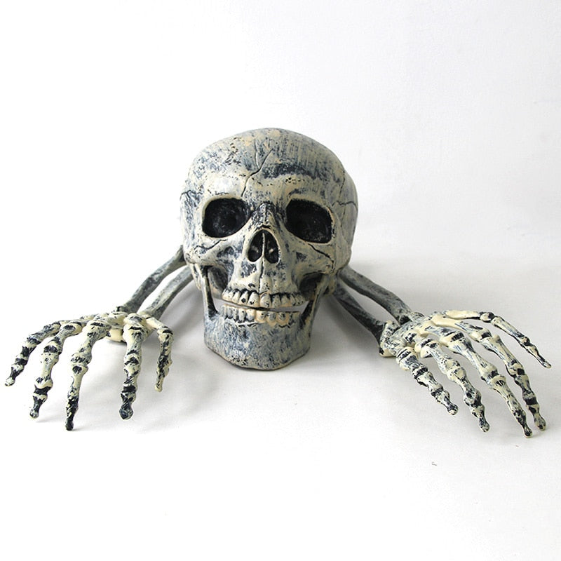 Halloween Prop Skull Skeleton Horror Tombstone Skull Gauze Decoration Halloween Home Garden Decor Haunted House Scary Party