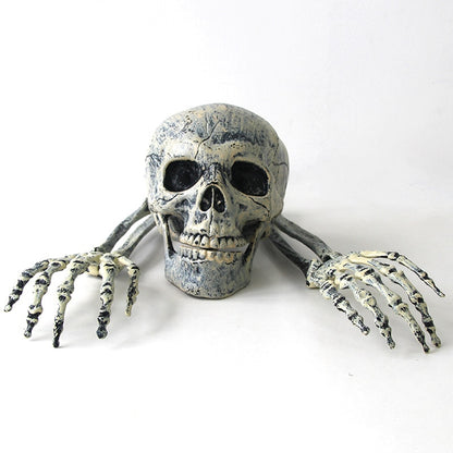 Halloween Prop Skull Skeleton Horror Tombstone Skull Gauze Decoration Halloween Home Garden Decor Haunted House Scary Party