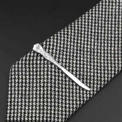 1 Piece Chrome Stainless Glasses Car Airplane Fork Spoon Shape Metal Tie Clip for Men Necktie Clips Pin for Mens