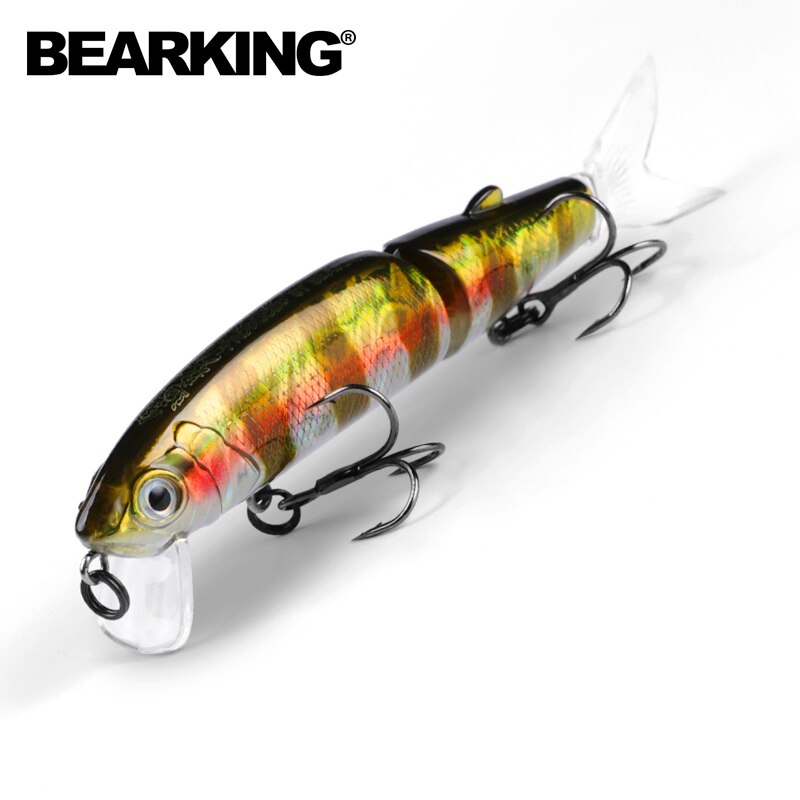 Bearking 11.3cm 13.7g  Hot Fishing Lure Minnow Quality Professional Bait Swim Bait Jointed Bait Equipped Black or White Hook