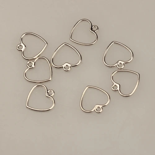 20pcs/Lot 12MM Zinc Alloy   Mini Sweet Hollow Love Heart Shape Charms for DIY Earrings Jewelry Making Accessories