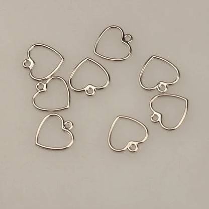20pcs/Lot 12MM Zinc Alloy   Mini Sweet Hollow Love Heart Shape Charms for DIY Earrings Jewelry Making Accessories