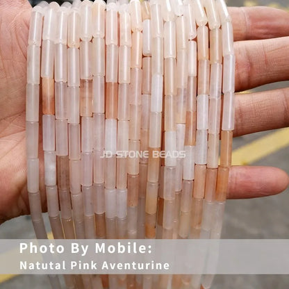 4*13mm Natural Stone Agate Jasper Turquoise Tube Shaped Beads Loose Cylindrical Bead for Jewelry Making DIY Bracelet Accessory