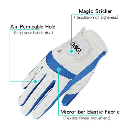 1 Pair Golf Gloves for Kids Left Hand Right Hand Glove Breathable Soft Fabric Blue Pink Child Golf Glove