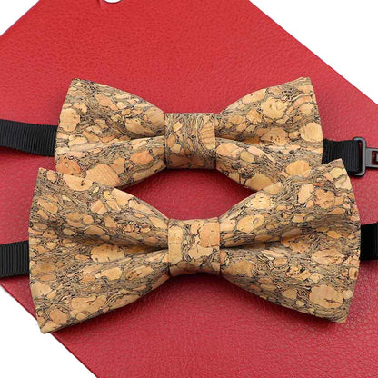Fashion New Cork Wood Parent-Kid Bowtie Sets Fancy Adjustable Butterfly Handmade Bow Tie Wedding Party Neckwear Family Accessory