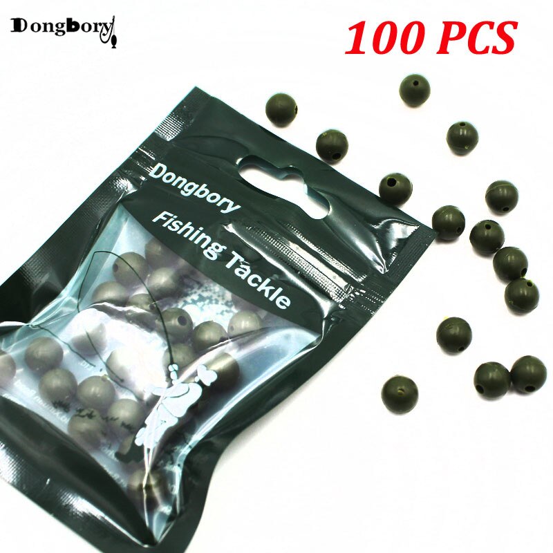 100x Soft Rubber Shock Beads Floating Rig Carp Fishing Bore Beads Chod Helicopter Rigs Beads Shank Bead Carp Fishing Accessories