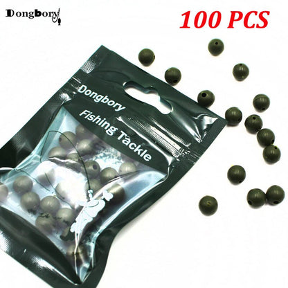 100x Soft Rubber Shock Beads Floating Rig Carp Fishing Bore Beads Chod Helicopter Rigs Beads Shank Bead Carp Fishing Accessories