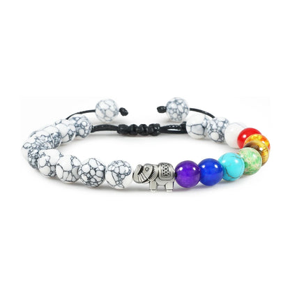 Natural Stone Tiger Eye 7 Chakra Bracelets & Bangles Yoga Balance Beads Buddha Prayer Elastic Bracelet Men Pulseira Masculina