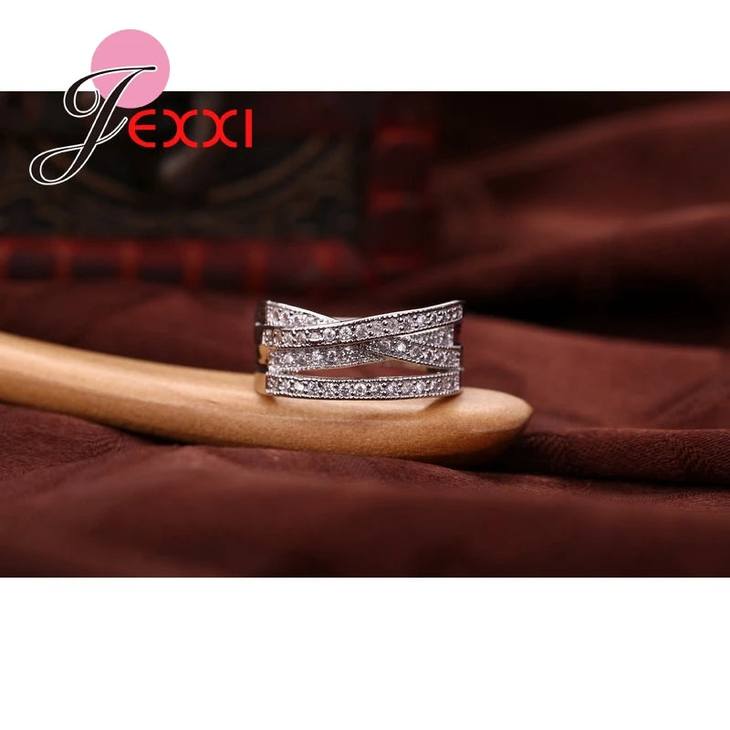 Big Sale Brand Fashion Original Design 925 Sterling Silver Jewelry Cubic Zircon Crystal Engagement Wedding Rings for Women Y2K