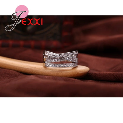 Big Sale Brand Fashion Original Design 925 Sterling Silver Jewelry Cubic Zircon Crystal Engagement Wedding Rings for Women Y2K