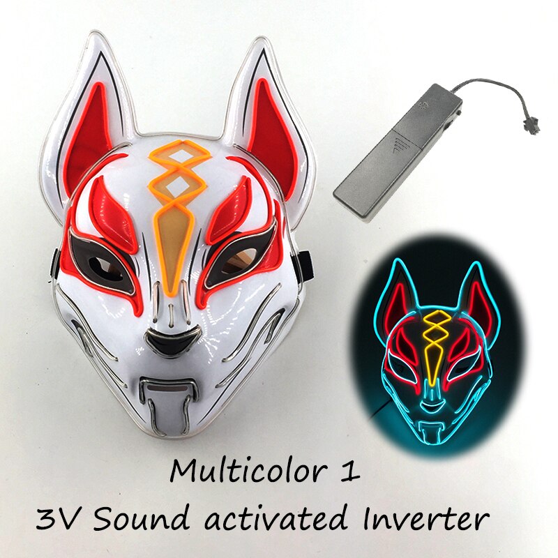 Fashion Halloween Party Mask Light Up Neon LED Mask for Halloween Carnival Party Glowing Anime Mask for Cosplay Decoration