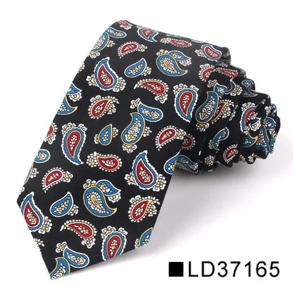 New Floral Tie for Men Women Skinny Cotton Neck Tie for Wedding Casual Mens Neckties Classic Suits Flower Print Neck Ties Cravat