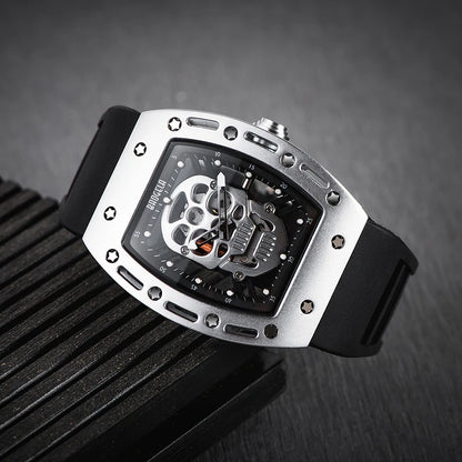 Baogela Pirate Skull Style Men Watch Silicone Luminous Quartz Watches Military Wateproof Skeleton Wristwatch for Man 1612