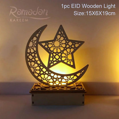 Fengrise Wooden EID Mubarak Decor 2023 Happy Ramadan Decor for Home Islamic Muslim Party Supplies Ramadan Kareem Eid Al Adha
