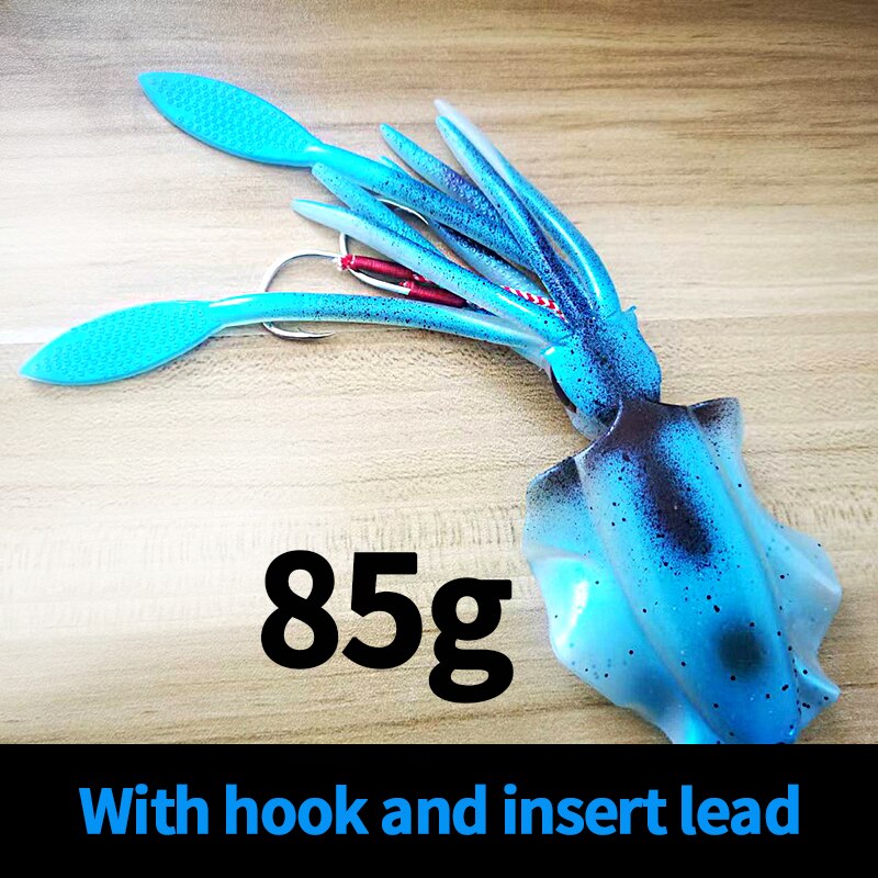SUNMILE Fishing Soft Squid Lure 20g/60g/80g/100g/120g/150g Luminous/Uv Squid Jig Fishing Lures for Sea Fishing Wobbler Bait